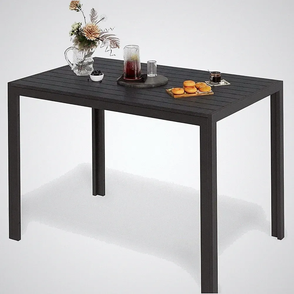 Gartentisch WPC Aluminium wetterfest rechteckig 110x70cm