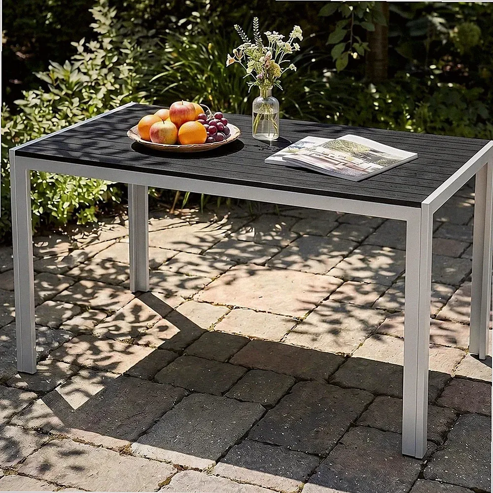 Gartentisch WPC Aluminium wetterfest UV-beständig Balkon Esstisch