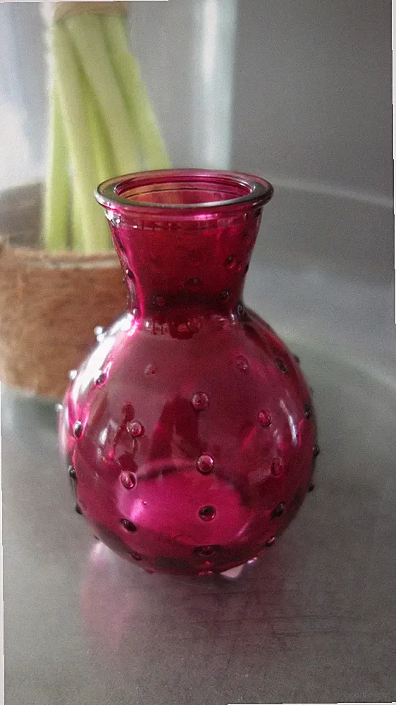 Glasväschen violett Dekovase 10 x 7 cm Tischdeko Blumenvasen Gartendeko Wohndeko