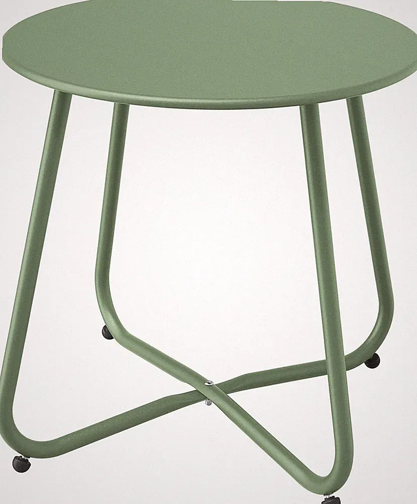 Grand patio Beistelltisch Rund Salbeigrün 45x45cm Stabil Outdoor Garten Leicht
