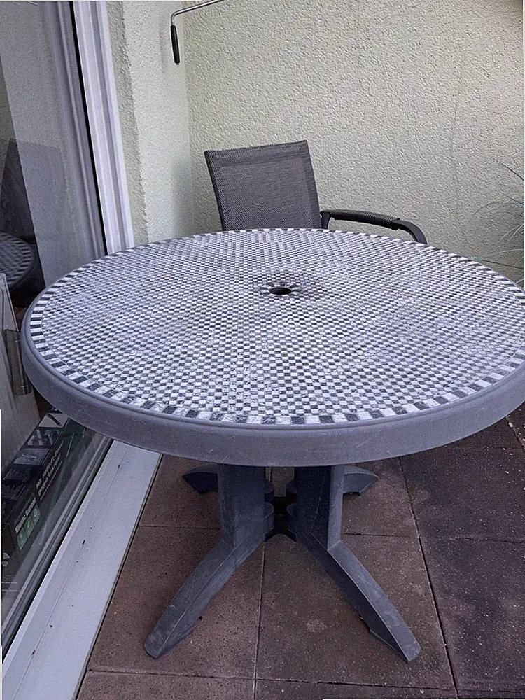 GROSFILLEX Balkontisch / Terrassentisch / Gartentisch, rund, ca. 95 cm