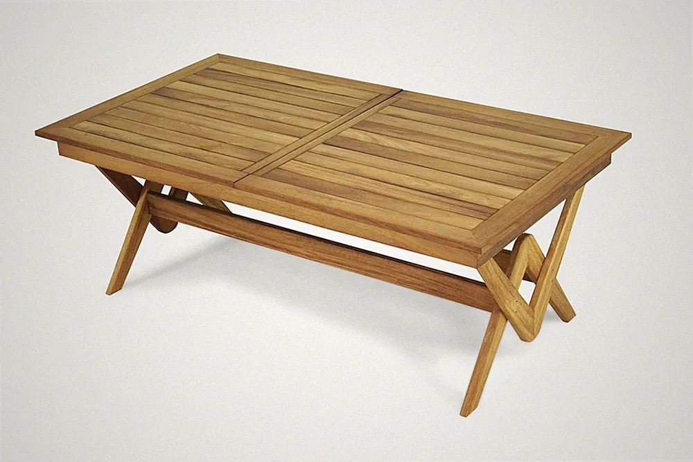 Großer Gartentisch Luxuriöse Holz Möbel Designer Tisch Robuste Esstische
