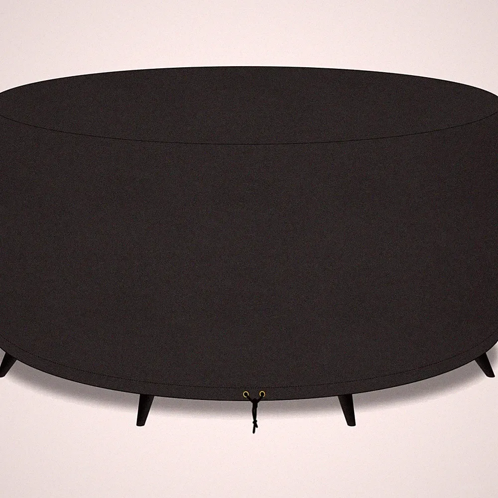 Großer runder Gartentisch Abdeckung 190x80cm, Schwarz