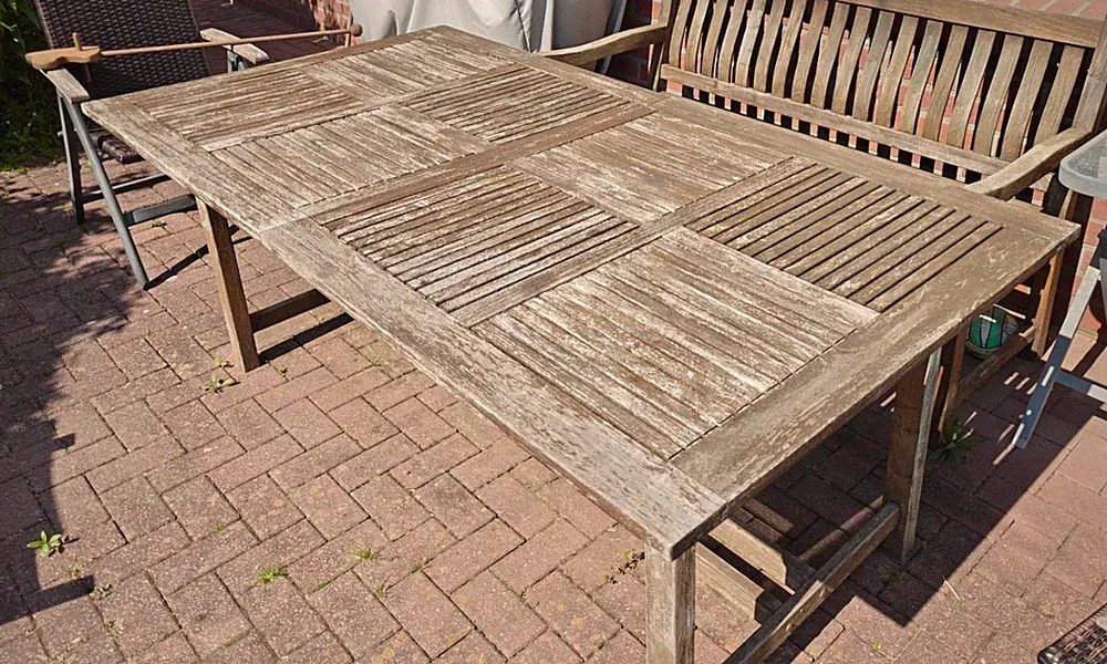 großer Teak Gartentisch ausziehbar 195/280 x 102 x 75 cm