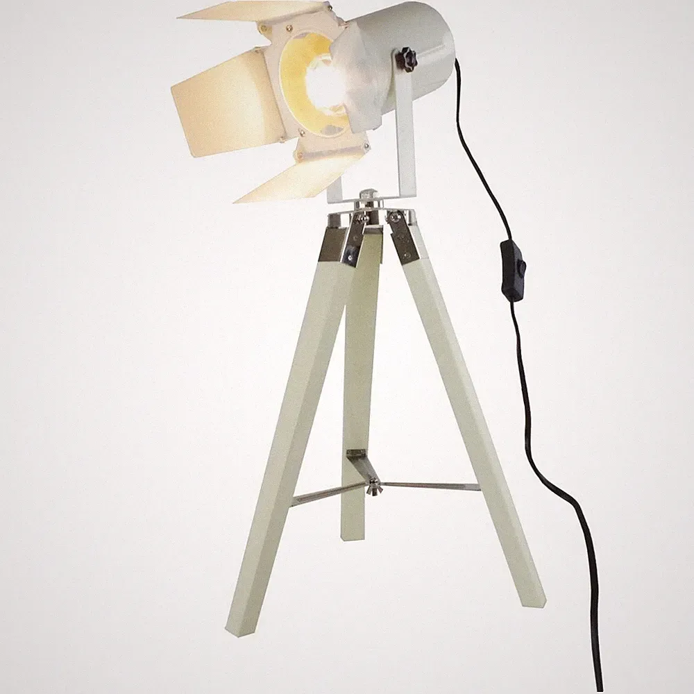 Grundig Tischlampe Stativlampe weiss 65cm Kino Studio Strahler Spotleuchte
