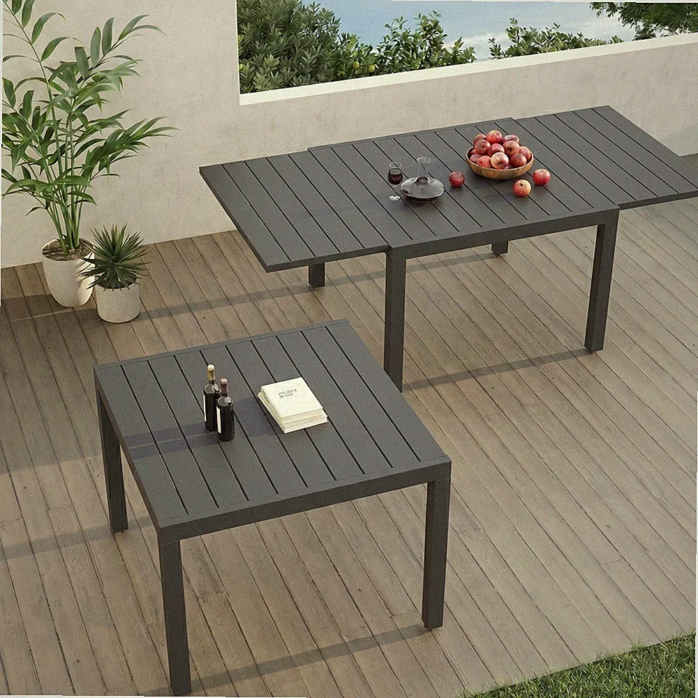 GUNJI® Gartenmöbel Set Sitzgruppe 160×80cm Tisch mit 2/4/6 Atmungsaktiv Stühlen