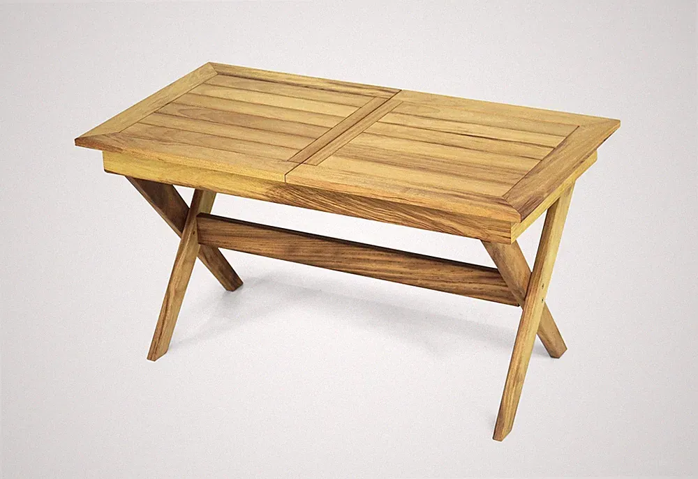 Hellbrauner Holztisch Designer Ausziehbarer Garten Tisch Terrassenmöbel