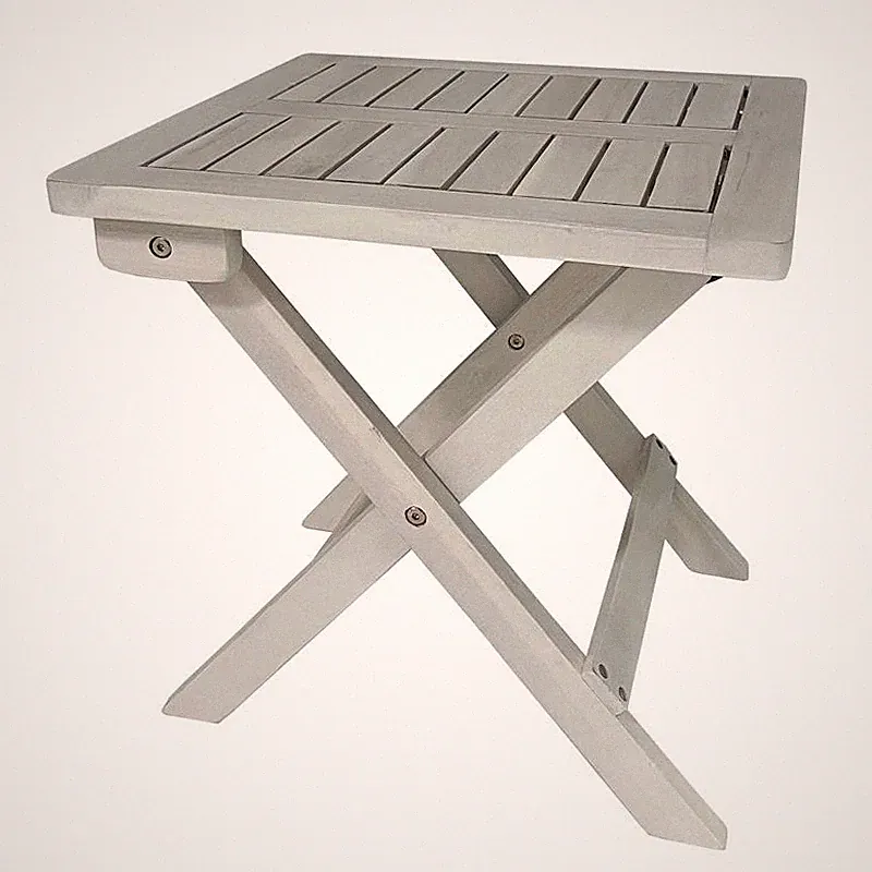 Holz Beistelltisch Klapptisch Gartentisch Balkontisch Gartenmöbel Akazie Weiß