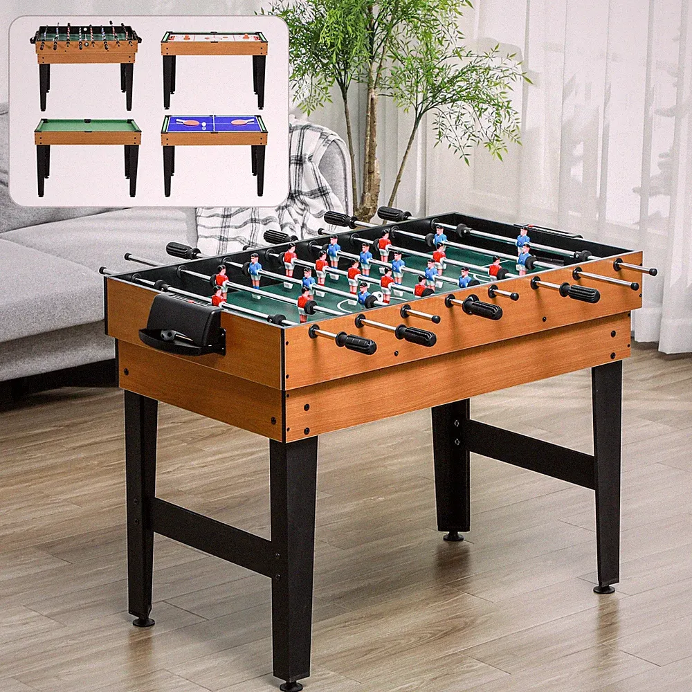 HOMCOM 4 in 1 Multigame Spieletisch mit Tischtennis Stahl Refurbished