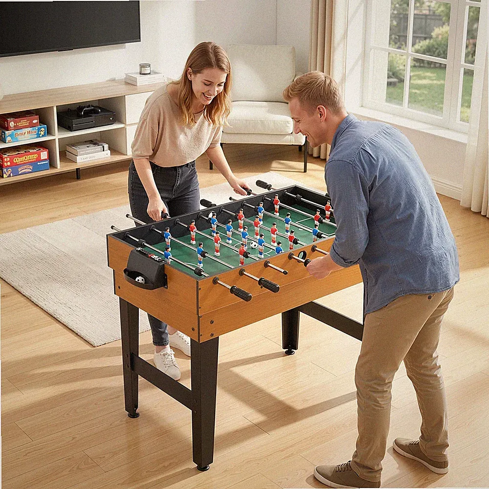 HOMCOM 4 in 1 Multigame Spieletisch, Partyspieltisch mit Tischtennis Stahl