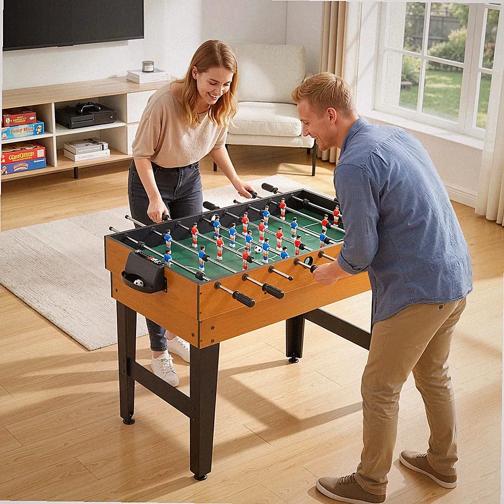 HOMCOM 4 in 1 Multigame Spieletisch, Partyspieltisch mit Tischtennis Stahl