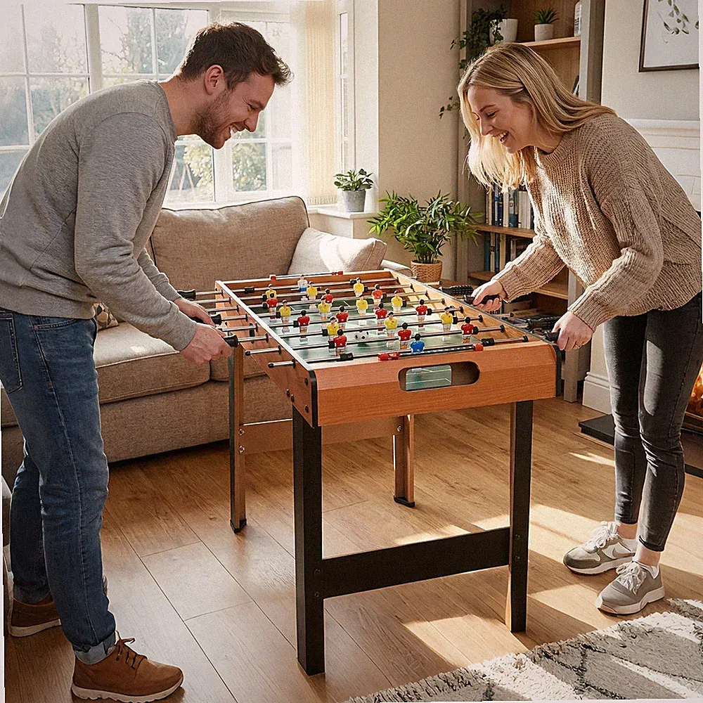 HOMCOM Mini Tischkicker mit 2 Beinsätzen, tragbarer Kickertisch mit 22 Spieler