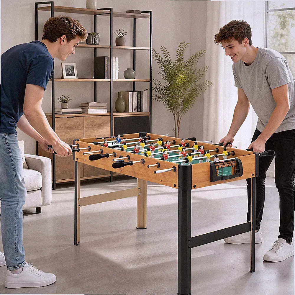 HOMCOM Tischkicker Kickertisch inkl 22 Kicker 2 Bälle Rutschfest Griffe