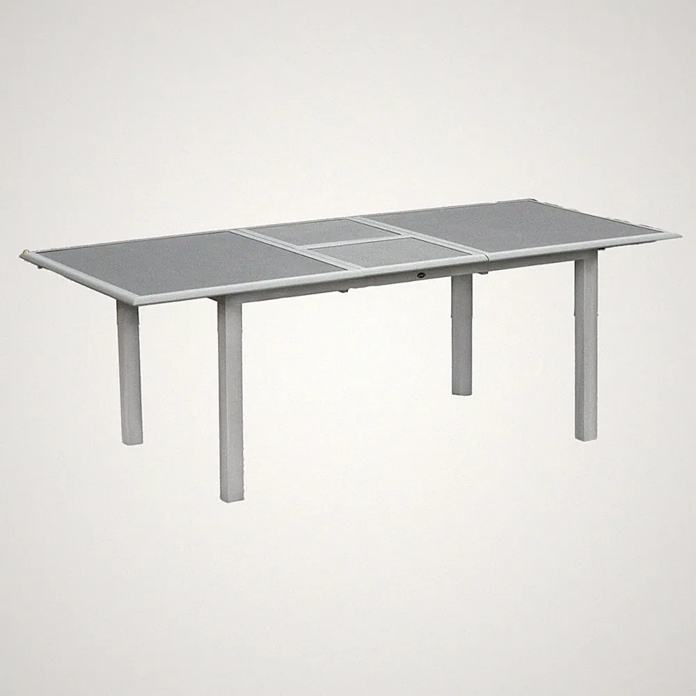 Inko Aluminium-Glastisch Spraystone silber/grau ausziehbar 170/220x100x74 cm Gar