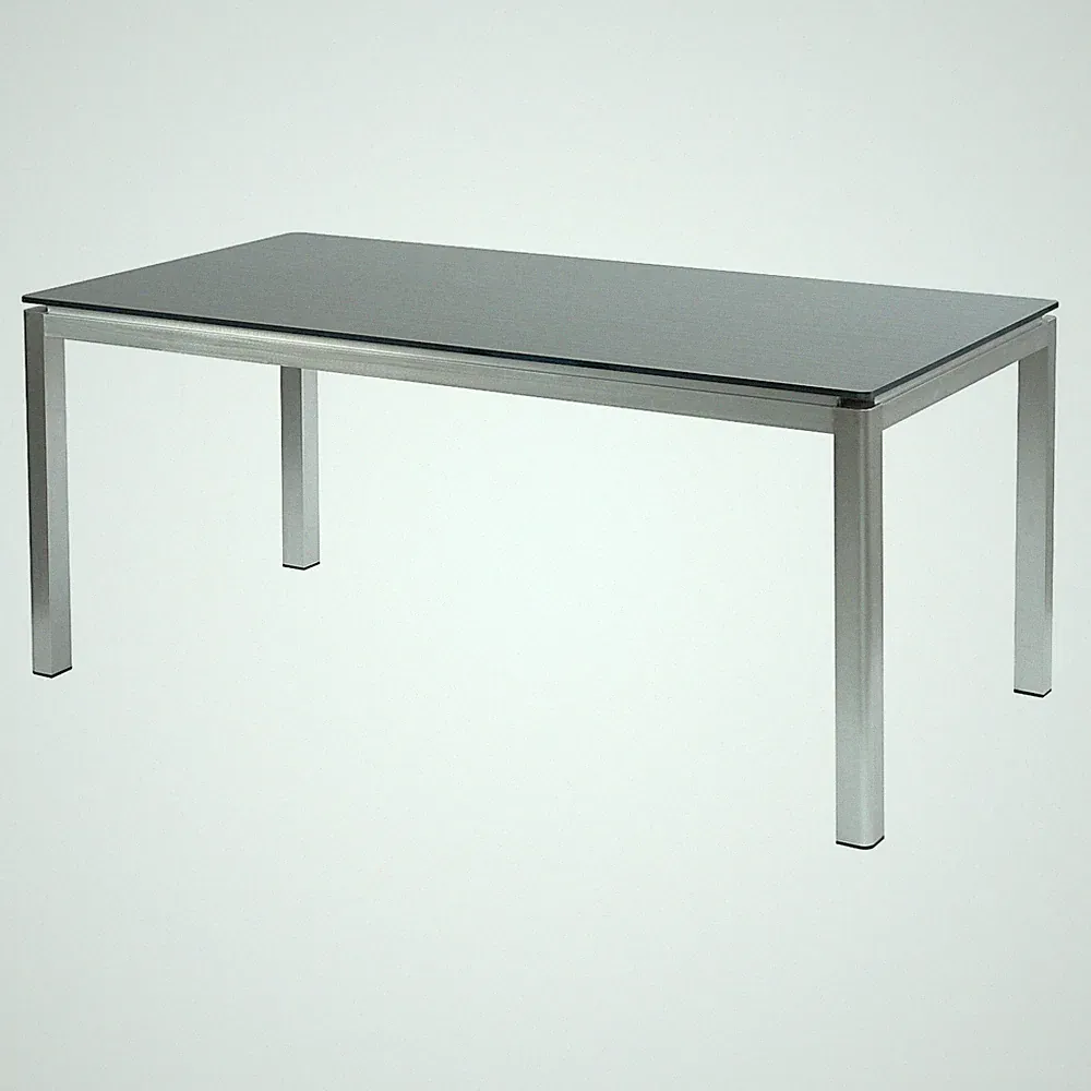 Inko Gartentisch Ancona 180x90 cm Alu gebürstet/HPL zebranowood Terrassentisch T