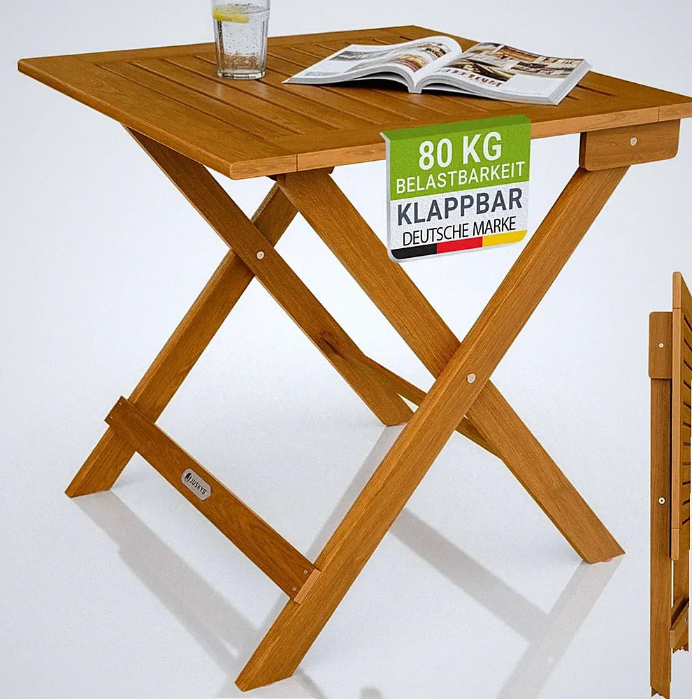 Juskys® Beistelltisch Zadar S - Klappbar Für Platzsparende Nutzung, Aus Geöltem