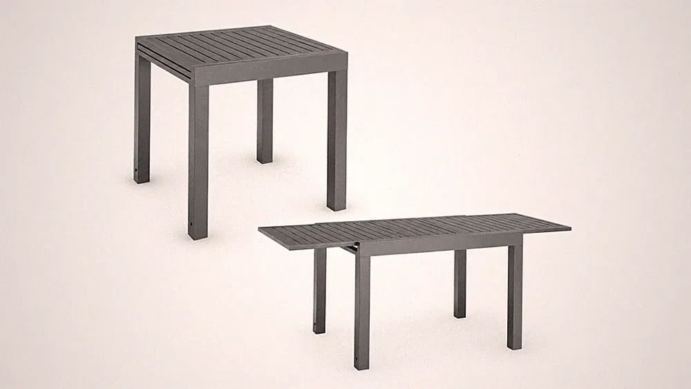 Juskys Gartentisch 70x70cm Esstisch ausziehbar 140x70 Aluminium Balkontisch grau