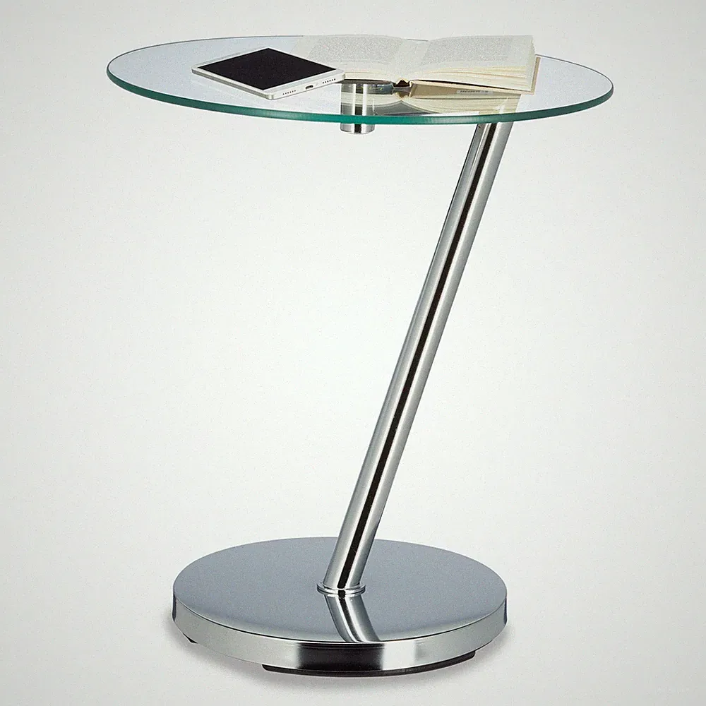 Kaffeetisch glas Glastisch modern Beistelltisch silber Teetisch platzsparend