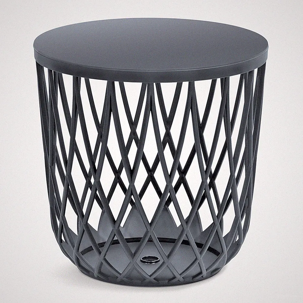 Kaffeetisch mit Stauraum Balkontisch Lofttisch Gartentisch Kleintisch Anthrazit