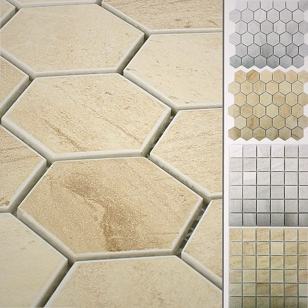 Keramik Betonoptik Mosaikfliesen Shepherd Hexagon