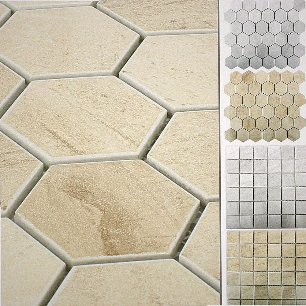 Keramik Betonoptik Mosaikfliesen Shepherd Hexagon