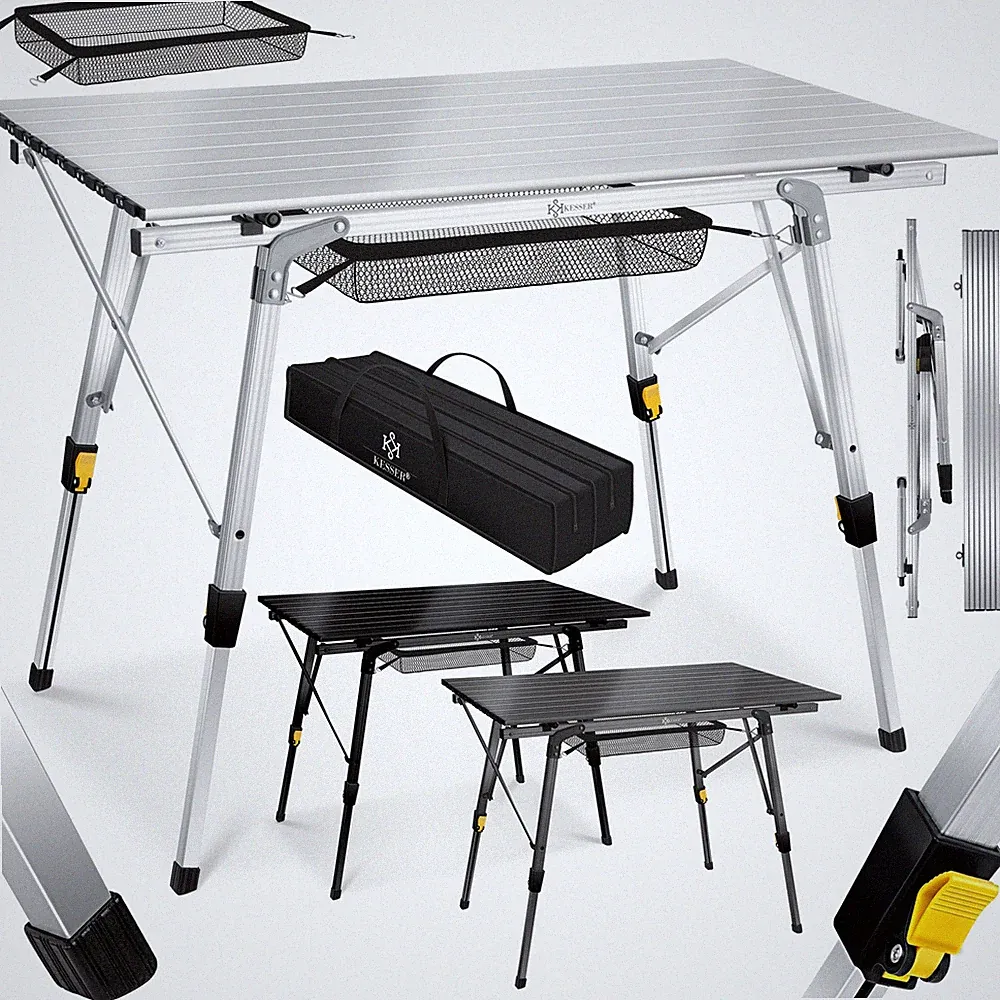 KESSER® Campingtisch faltbar Klapptisch Alu Aufrollbare Gartentisch Falttisch