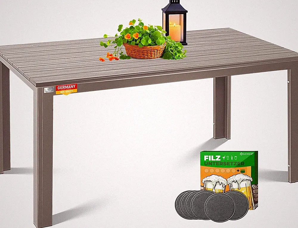 KESSER® Gartentisch 156X78Cm Für Bis 6 Personen Esstisch Wetterfest & Uv-Beständ