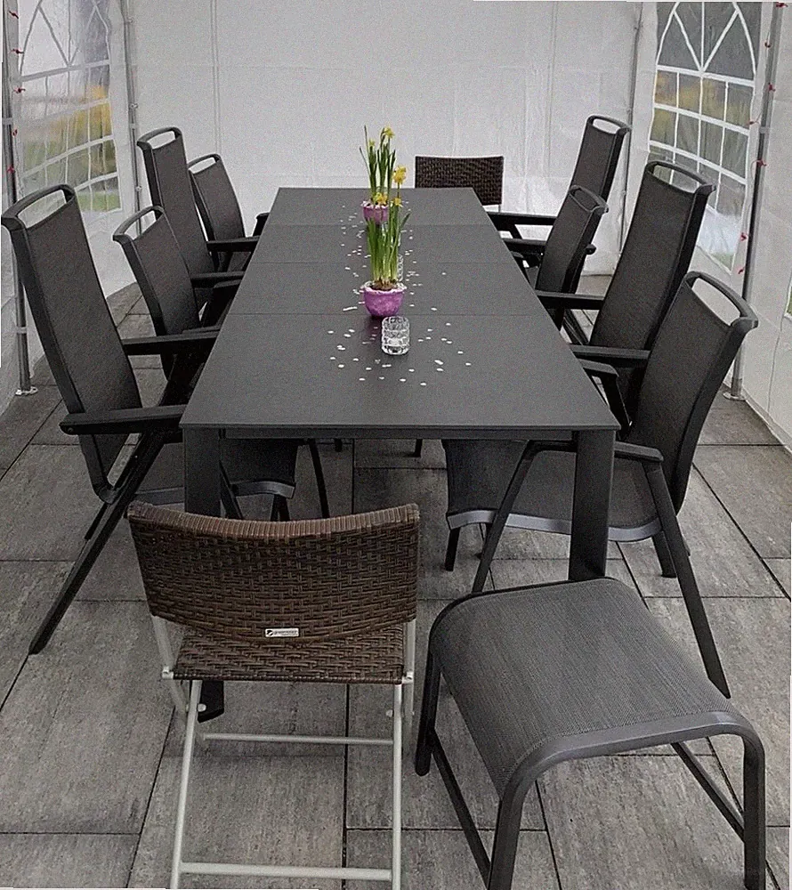 Kettler Edge Gartentisch ausziehbar 159/219/269x94 cm + 4 Stühle Forma II