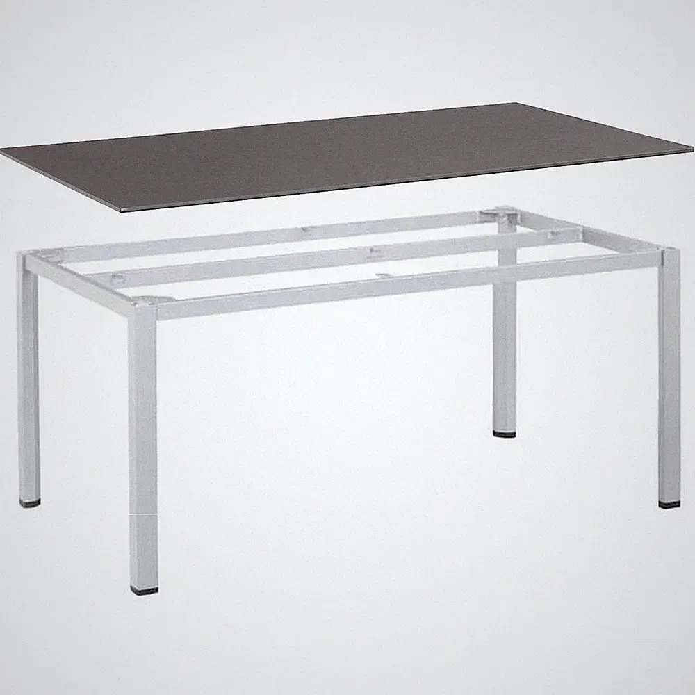 KETTLER Tischgestell CUBIC + KETTLER Tischplatte KETTALUX PLUS schieferoptik