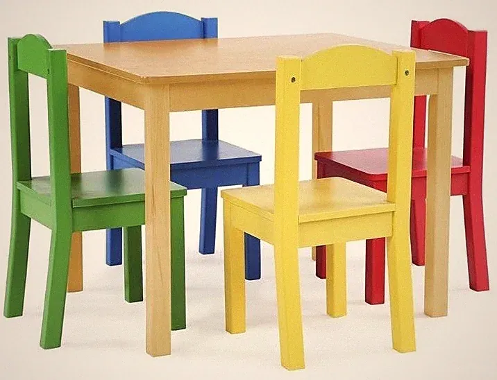Kinder-Sitzgruppe mit 4 Stühlen – Ideal für Spielzimmer & Kindergarten Neu