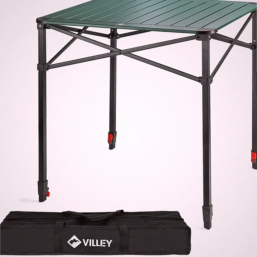 Klappbarer Camping- und Gartentisch Aluminium 70x70cm tragbar mit Tragetasche