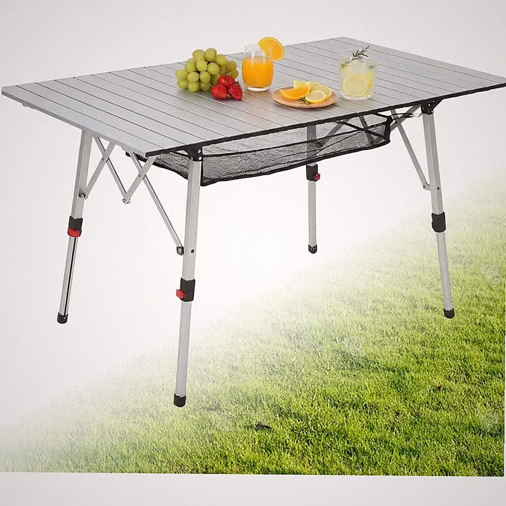 Klappbarer Campingtisch Aluminium höhenverstellbar Picknick Gartentisch Balko...