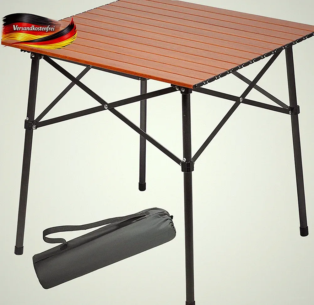 Klappbarer Campingtisch aus Aluminium für Outdoor und Garten, 80kg Belastbarkeit