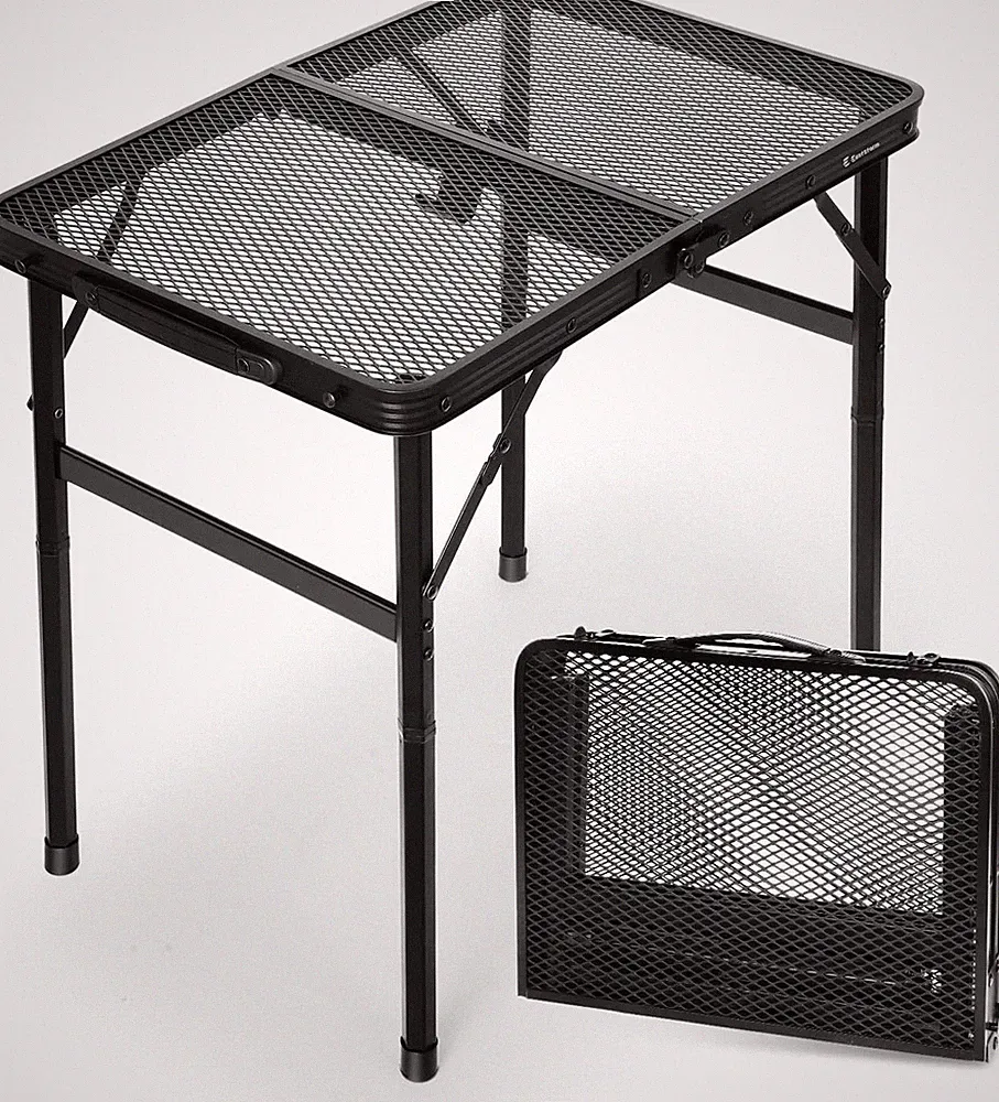 Klappbarer Grilltisch Metall 60x40cm, Höhenverstellbar, Tragbar, Outdoor