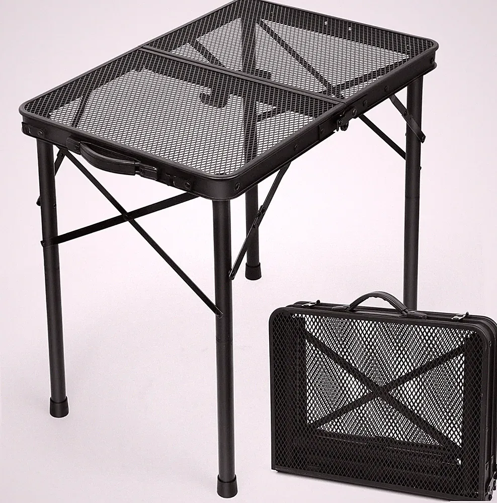 Klappbarer Grilltisch mit Metallgitter, 60x40cm, 2 Höhen - Leicht und Stabil...