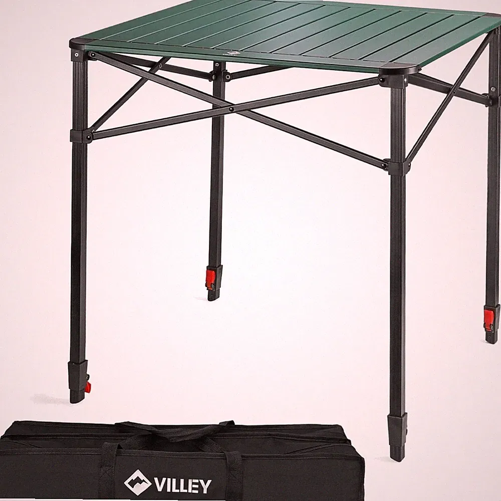 Klappentisch Aluminium, tragbar, 70x70x78cm, Garten, Camping, Strand, Trageta...