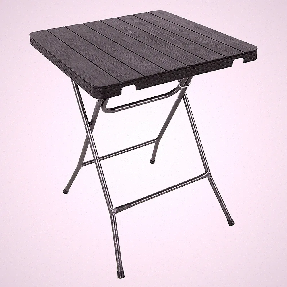 Klappstisch Holz Optik schwarz 60 x 60 cm - Garten Bistro Balkon Tisch klappbar