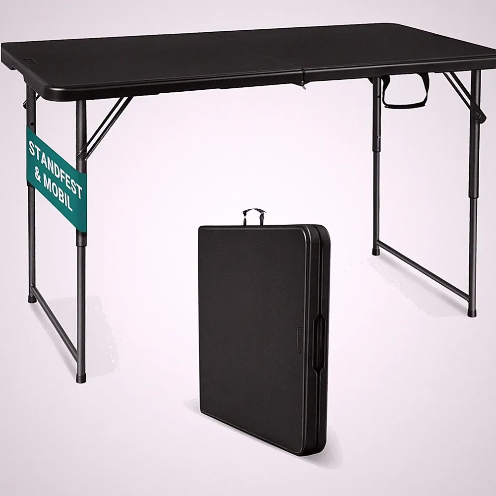 Klapptisch 120 cm tragbar Höhenverstellbar Gartentisch Esstisch outdoor