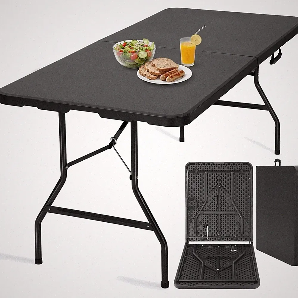 Klapptisch 180x75cm, wetterfest, stabiles Stahlgestell, bequem transportieren