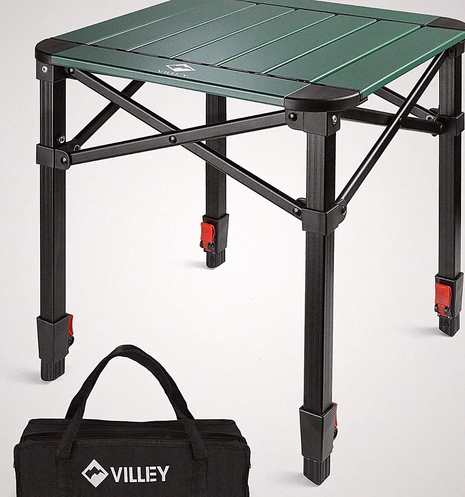 Klapptisch Aluminium Höhenverstellbar Leicht Tragbar 40x40x53cm Camping Garten