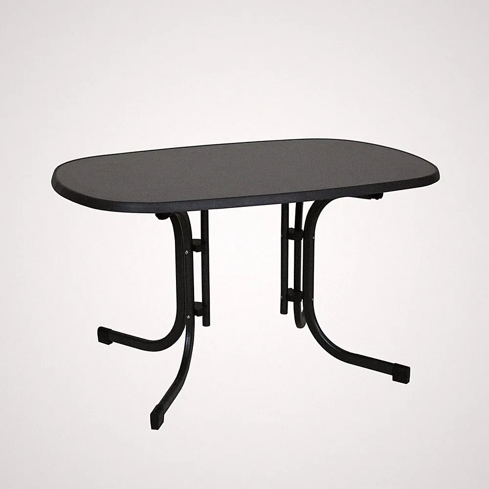 Klapptisch anthrazit Schieferdekor Kunststoffgemisch 140x70x90cm Gartentisch neu