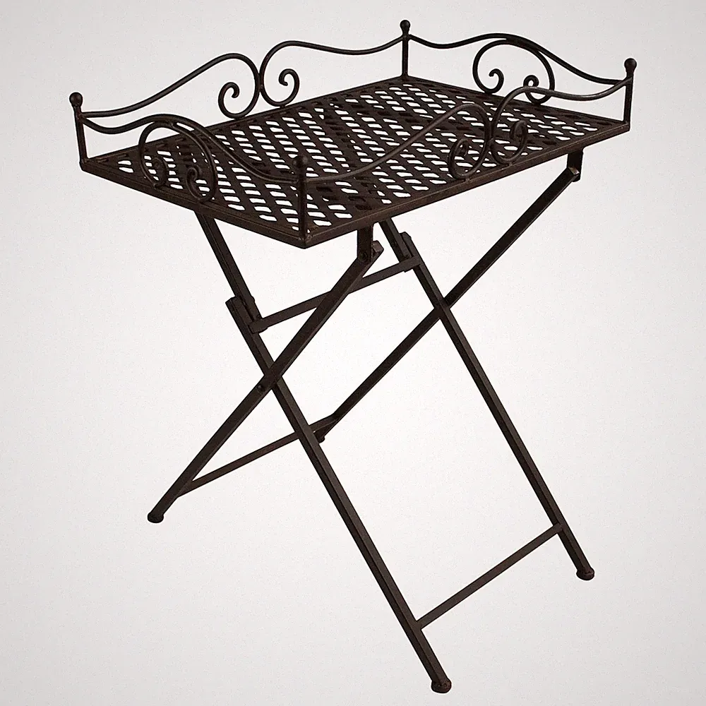 Klapptisch aus Metall im Landhausstil Beistelltisch kleiner Gartentisch Balkon