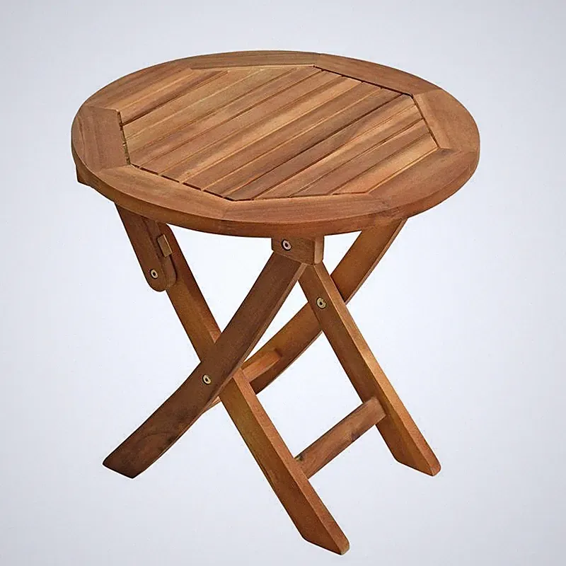 Klapptisch Balkontisch Beistelltisch 48 cm Rund Akazienholz Tisch Gartentisch