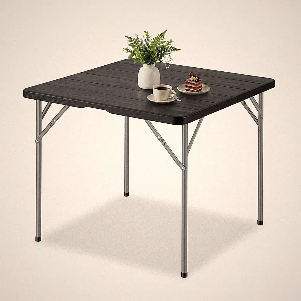Klapptisch Campingtisch 4 Personen Gartentisch Balkontisch Kunststoff Holz Optik