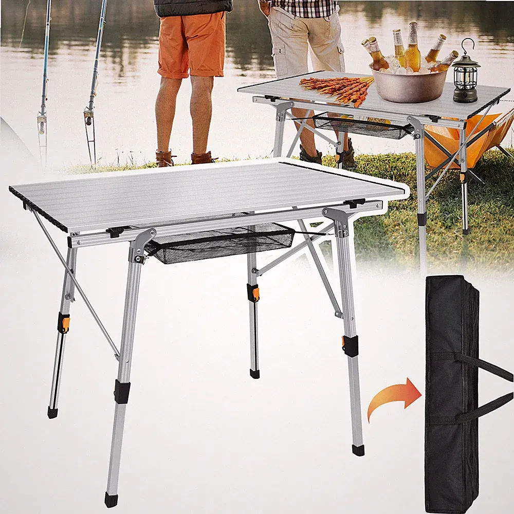 Klapptisch Campingtisch Rolltisch Picknicktisch Gartentisch Höhenverstellbar Alu