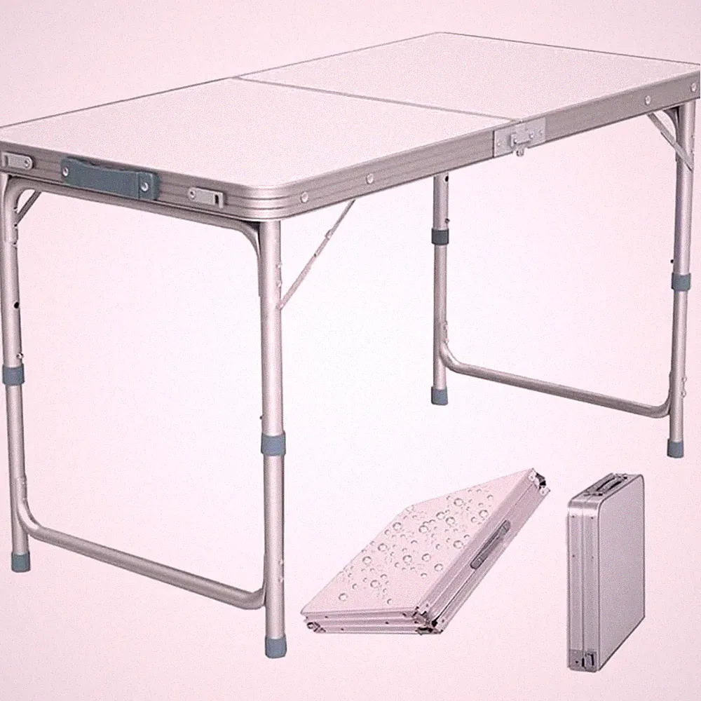 Klapptisch, faltbar, Aluminium, 120 cm, Outdoor, Camping, Garten, Party, höhe...
