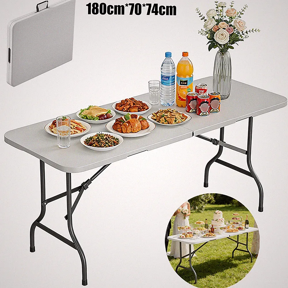Klapptisch Gartentisch Buffettisch Campingtisch klappbar tragbar Garten 180cm