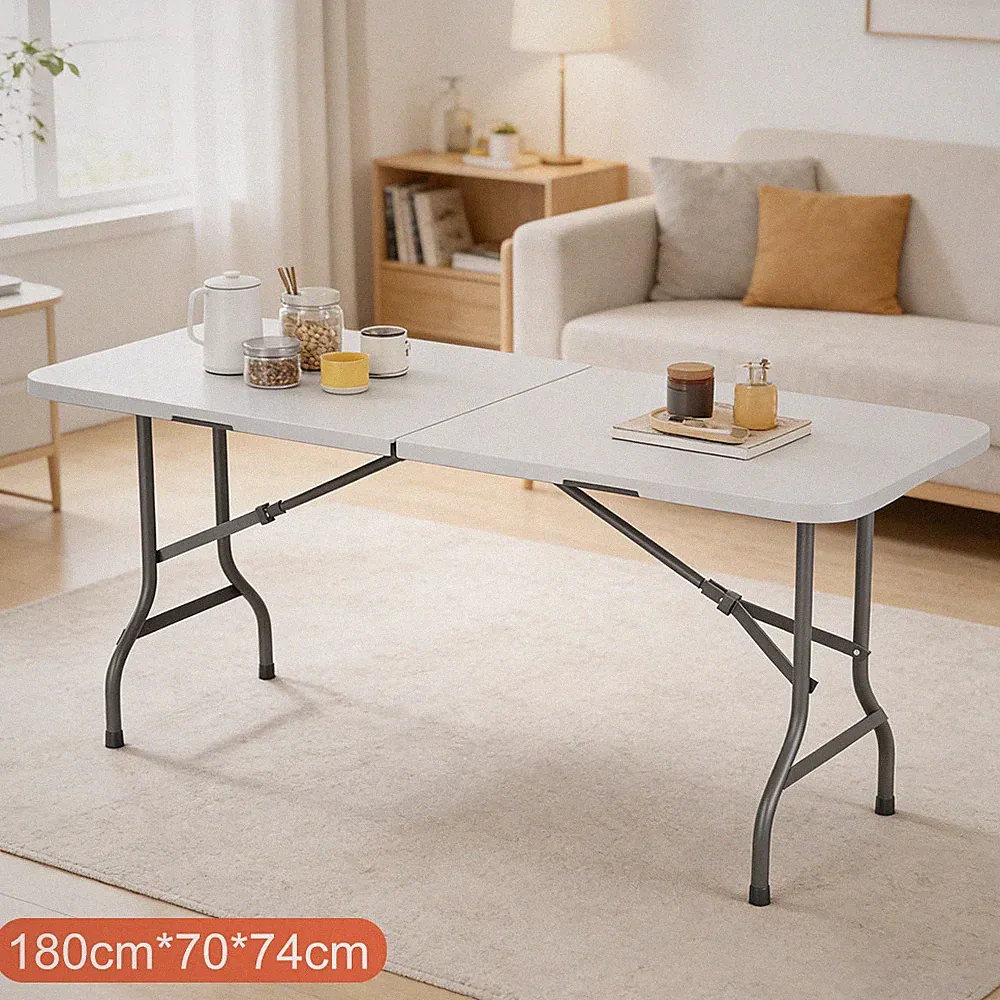 Klapptisch Gartentisch Campingtisch 180 cm Klappbar Weiß Buffettisch Partytisch