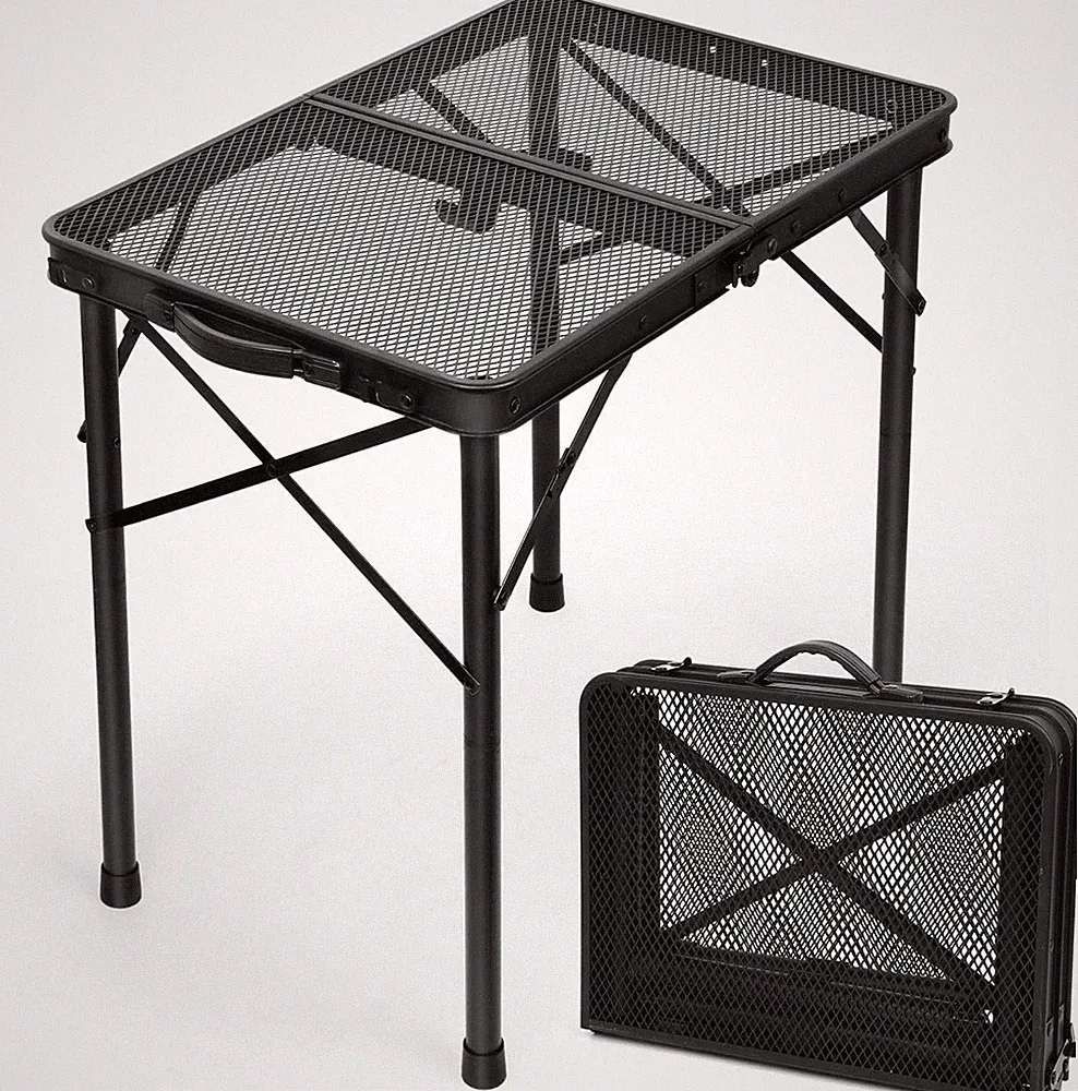 Klapptisch Grilltisch für Garten, Camping, Balkon - Schwarz, 2 Höhenverstellbar