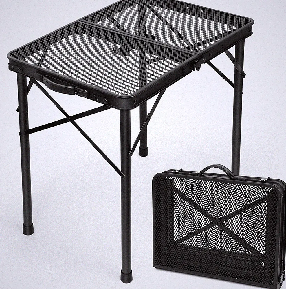 Klapptisch Grilltisch Metallgitter 60×40cm Höhenverstellbar für Camping Garten